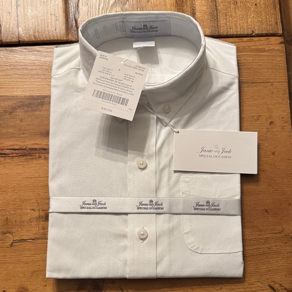 Janie and Jack Special Occasions Boys Dress Shirt (size 5) NWT